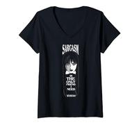 Wednesday Sarcasm Is The Only Friend I Need Quote T-Shirt avec Col en V