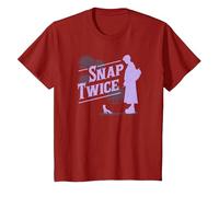 Wednesday Snap Twice Thing & Wednesday Silhouette Logo T-Shirt, Enfant, Canneberge, 8 Ans
