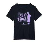 Wednesday Snap Twice Thing & Wednesday Silhouette Logo T-Shirt, Femme Grandes Tailles, Noir, 2X