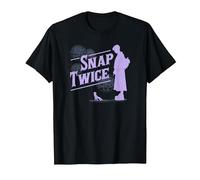 Wednesday Snap Twice Thing & Wednesday Silhouette Logo T-Shirt, Homme, Noir, 5XL