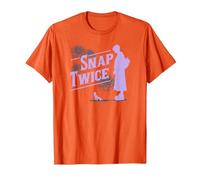 Wednesday Snap Twice Thing & Wednesday Silhouette Logo T-Shirt, Homme, Orange, M