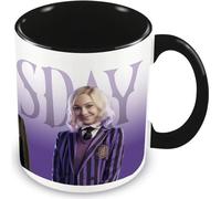 Wednesday - Tasse à café "Nevermore Students", Intérieur bicolore PM6669 (Taille unique) (Blanc/Violet/Noir)