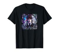 Wednesday & Thing Stained Glass Square Portrait T-Shirt