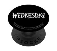 Wednesday TV Show Original Black & White Text Logo PopSockets PopGrip Adhésif