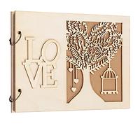 WEDNOK Livre d'Or Mariage Original, Livre d'Or de Mariage en Bois, Album de Fiançailles en Bois, pour Mariage, Cadeau pour Invités de Mariage Fête de Fiançailles Anniversaire Bricolage Cadeau Signe