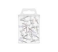 Wedo – Punaises blanches – 20 pièces, aiguille 12 mm, tête 10 mm, boîte transparente