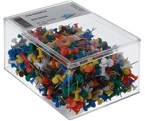Wedo 054600 Epingles d'affichage 600 pièces Couleurs assorties Diabolo