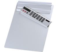 Wedo 057954 Porte-bloc A4 en aluminium avec calculatrice solaire amovible
