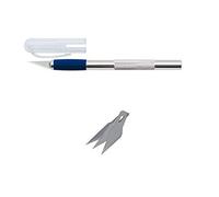Wedo Scalpel 078621 avec 3 lames de rechange Argent