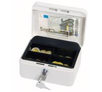 Wedo 145100H Caissette à monnaie à 4 compartiments avec clip 15,2 x 11,5 x 8 cm Blanc