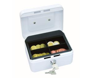 Wedo 145100X Caissette à monnaie à 4 compartiments 15,2 x 11,5 x 8 cm Blanc