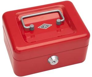 Wedo 145102X Caissette à monnaie à 4 compartiments 15,2 x 11,5 x 8 cm Rouge