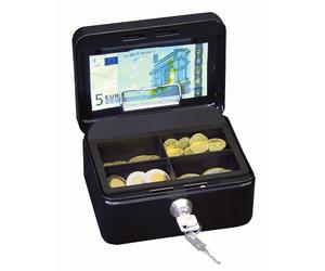 Wedo 145121H Caissette à monnaie à 4 compartiments avec clip 15,2 x 11,5 x 8 cm Noir