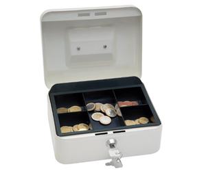 Wedo 145200X Caissette à monnaie à 5 compartiments 20 x16 x 9 cm Blanc