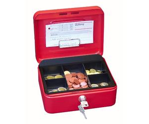 Wedo 145202H Caissette à monnaie à 5 compartiments avec clip 20 x16 x 9 cm Rouge