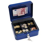 Wedo Caissette à monnaie 145203H - 5 compartiments avec clip - 20 x 16 x 9 cm - Bleu