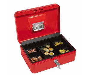 Wedo - 145321H - Caissette à monnaie à 5 compartiments avec clip - 25 x 18 x 9 cm - Noir