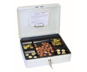 Wedo 145400H Caissette à monnaie à 5 compartiments avec clip 30 x 24 x 9 cm Blanc