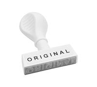 WEDO 19329 Tampon original en plastique - Largeur d'impression : environ 45 mm - Hauteur des caractères : 5,5 mm - Poignée ergonomique - Blanc