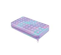 Wedo 24232572 Pop-It Pastello Trousse à Crayons au Toucher Agréable avec Picots d'Impression Anti-Stress en Silicone Violet, Arc-En-Ciel, Trousse