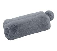 Wedo - 24274009 - Trousse « Moelleuse » - avec Boule de Fourrure - Peluche en Polyester Gris-Bleu