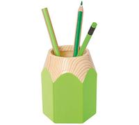 WEDO 245255011 Pot à crayons en forme de crayon de couleur, plastique solide, environ 8,5 x 7,5 x 10,5 cm, vert pomme