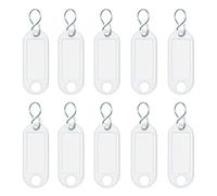 Wedo 262103400 Porte-clés en plastique avec crochets en S, étiquettes amovibles, Lot de 10, blanc