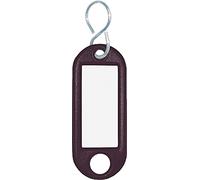 Wedo Porte-clés plastique 262103401, crochets en S et étiquettes interchangeables, Lot de 10 noir