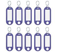 Wedo 262103403 Porte-clés plastique (avec crochets en S, étiquettes interchangeables) Lot de 10, Bleu