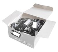 Wedo 262801800 Porte-clés plastique (avec anneau, interchangeables Étiquettes) Lot de 100 noir