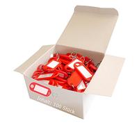 Wedo 262803400 Porte-clés plastique (avec crochets en S Lot de 100 étiquettes interchangeables) Rot