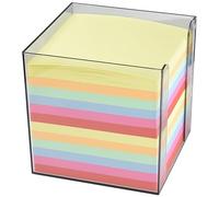 Wedo 2702651 Cube-mémo en plastique 9 x 9 cm Colorés Transparent fumé