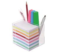 Wedo 270266916 Cube-mémo en plastique 700 feuillets colorés 5,5 x 9 cm Transparent