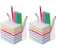 WEDO 270266916 Cube-mémo en plastique 700 feuillets colorés 5,5 x 9 cm Transparent (Lot de 2)