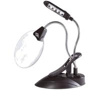 Wedo 271 75201 Loupe de table Ø 10,2 cm avec lumière LED - grossissement 2/4 fois, noir