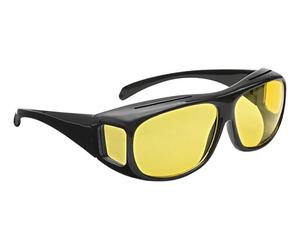 Wedo 27147099 Lunettes de vision nocturne pour automobilistes, verres polarisés teintés, conformes à la norme ISO, étui et manuel d'utilisation (français non garanti), noir/jaune