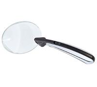 Wedo Loupe ronde 2717548 à éclairage LED sans cadre Grossissement 2,2 fois Noir/Chromé