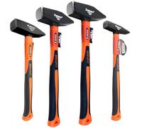 WEDO 4 pièces Marteau mécanicien,manche en fibres de verre,200g+500g+800g+1000g,Marteaux de Mécanicien en acier au carbone,Marteau de Charpentier,l'Usure