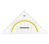 Wedo 527 - Triangle de géométrie en plastique hypoténuse avec poignée amovible - 25 cm - Transparent
