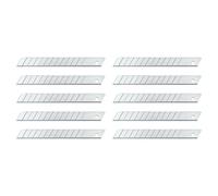 Wedo 789 Lames Sécables de Rechange (Pour Cutter Ordinaire du Commerce, en Acier au Carbone, 9 mm, Étui) Lot de 10, Argenté