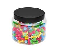 Wedo 90105420079 épingles Diabolo forme, 200 Pièces, aiguille Longueur 12 mm, diamètre de la tête 10 mm dans boîte pratique, couleurs assorties