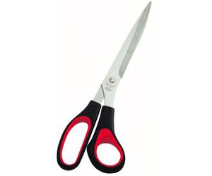 Wedo 97610 Ciseaux en acier inoxydable avec poignée souple 25,5 cm Noir/Rouge