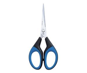Wedo 9896 Ciseaux en acier inoxydable avec poignée softcut 15,2 cm Noir/Bleu