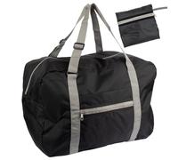 WEDO BAGTOGO Sac de Voyage Pliable (35 l), Nylon imperméable et léger, Bretelles réglables, Fermetures éclair imperméables, Sangle de Fixation pour Trolley, Noir, Taille Unique