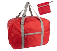 WEDO BAGTOGO Sac de Voyage Pliable (35 l), Nylon imperméable et léger, Bretelles réglables, Fermetures éclair imperméables, Sangle de Fixation pour Trolley, Rouge