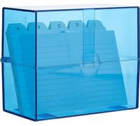 WEDO boîte à fiches A6 horizontal bleu transparent équipé
