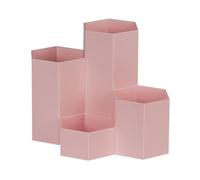 WEDO Butler Honeycomb Pot à crayons hexagonal composé de 4 pots de hauteurs différentes, rose