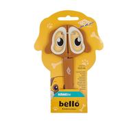 WEDO Ciseaux pour enfant 13 cm Motif chien Bello Marron - Ciseaux de bricolage avec poignée souple et pointe ronde