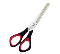 Wedo Ciseaux universels 9766 – Acier inoxydable, plastique rond, grip doux – Noir/Rouge 15,5 cm