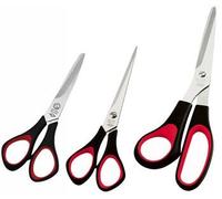 Ciseaux universels pour gauchers - WEDO - Modèle pointu - Longueur 210mm - Acier inoxydable - Couleur noir/rouge